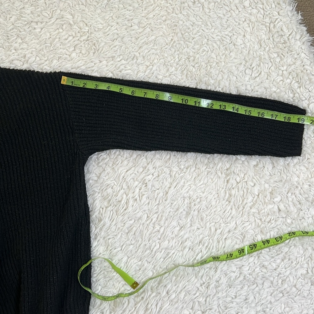 For the Republic Black Knit Sweater Womens Size Medium Fall Winter Casual Cozy - Picture 12 of 13